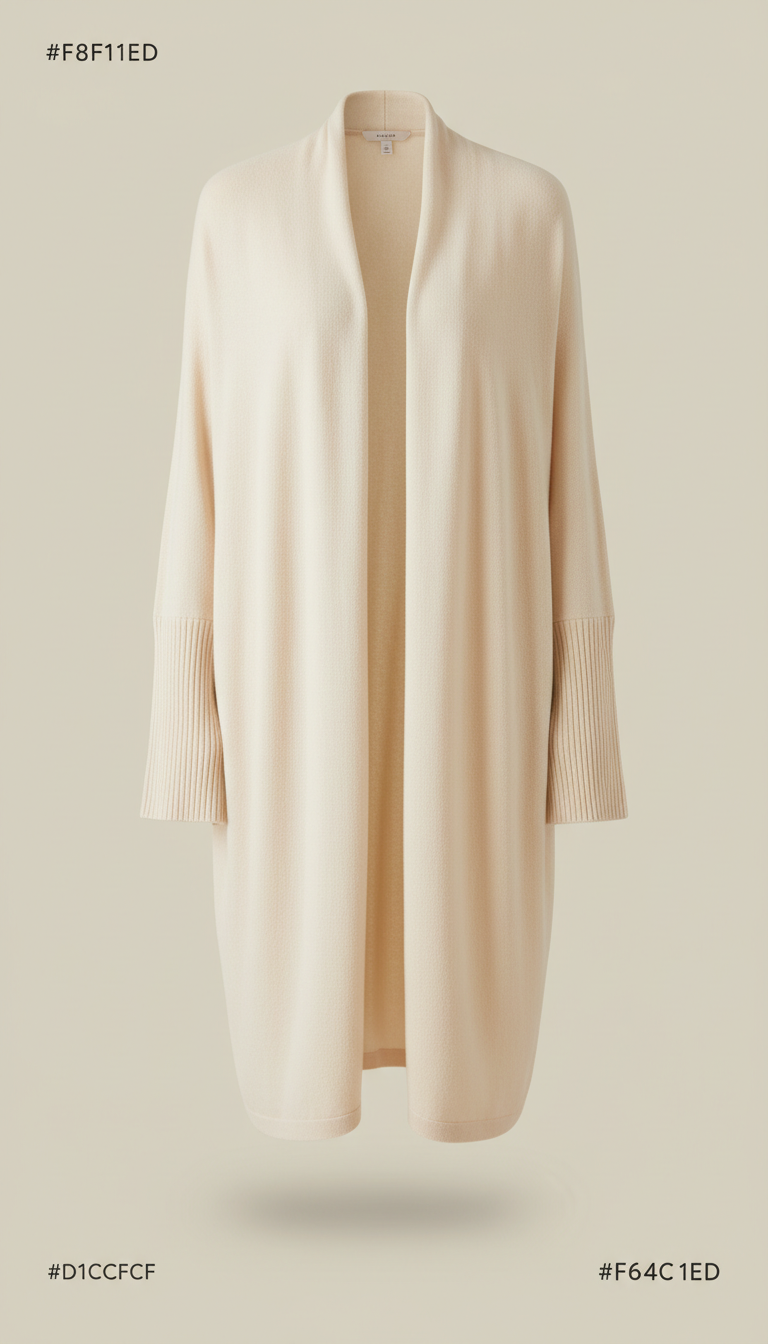 Cream modal open cardigan