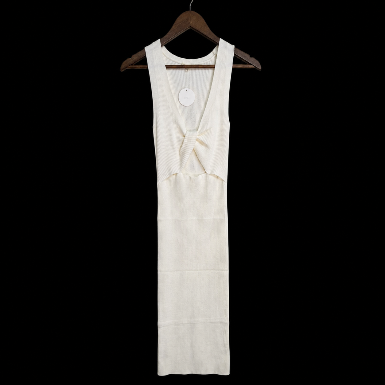 En Creme Knit Body Con Dress